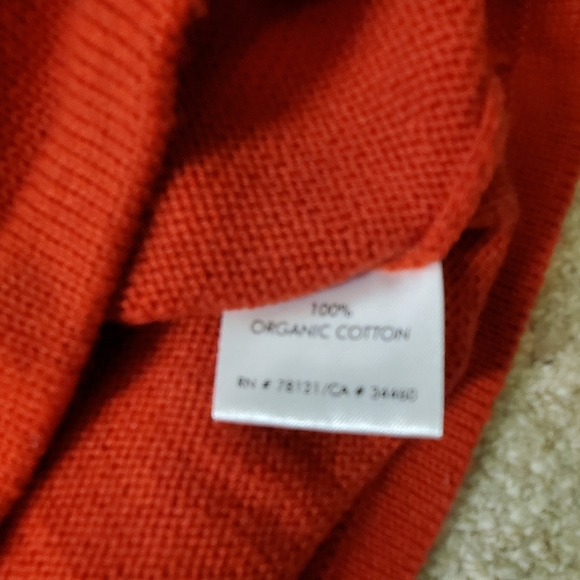 Eileen Fisher Organic Cotton Cardigan Sweater Collared  Burnt Orange/Red Sz XL - Picture 5 of 5